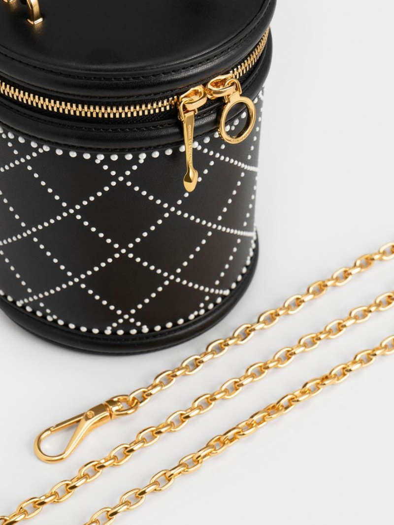 Geanta Galeata Charles & Keith Marietta Bead-Embellished Negrii | 783YRGZPO