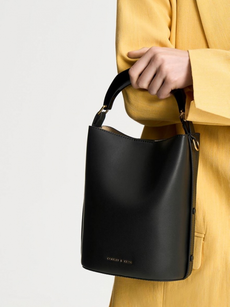Geanta Galeata Charles & Keith Marlin Acrylic Handle Negrii | 015MEIUWS