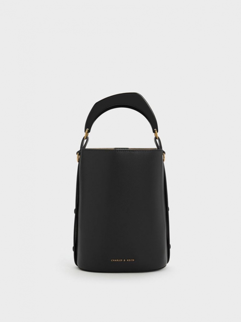 Geanta Galeata Charles & Keith Marlin Acrylic Handle Negrii | 015MEIUWS