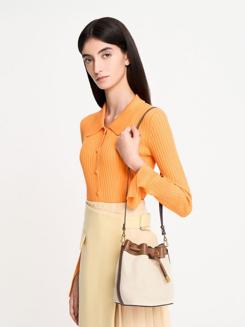 Geanta Galeata Charles & Keith Panza Drawstring Maro | 478UQTNLX