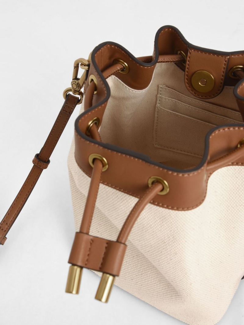 Geanta Galeata Charles & Keith Panza Drawstring Maro | 478UQTNLX
