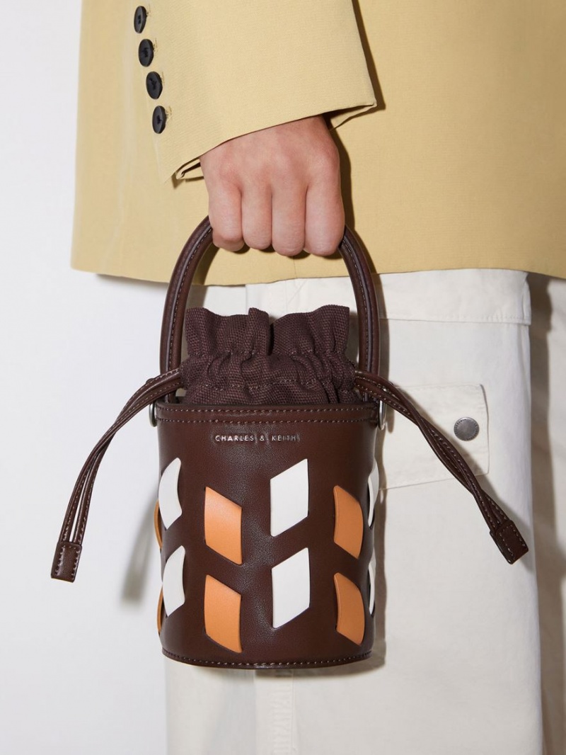 Geanta Galeata Charles & Keith Panza Panelled Maro Inchis | 716UJQNCV