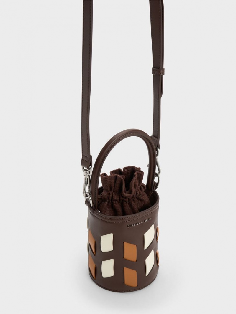 Geanta Galeata Charles & Keith Panza Panelled Maro Inchis | 716UJQNCV