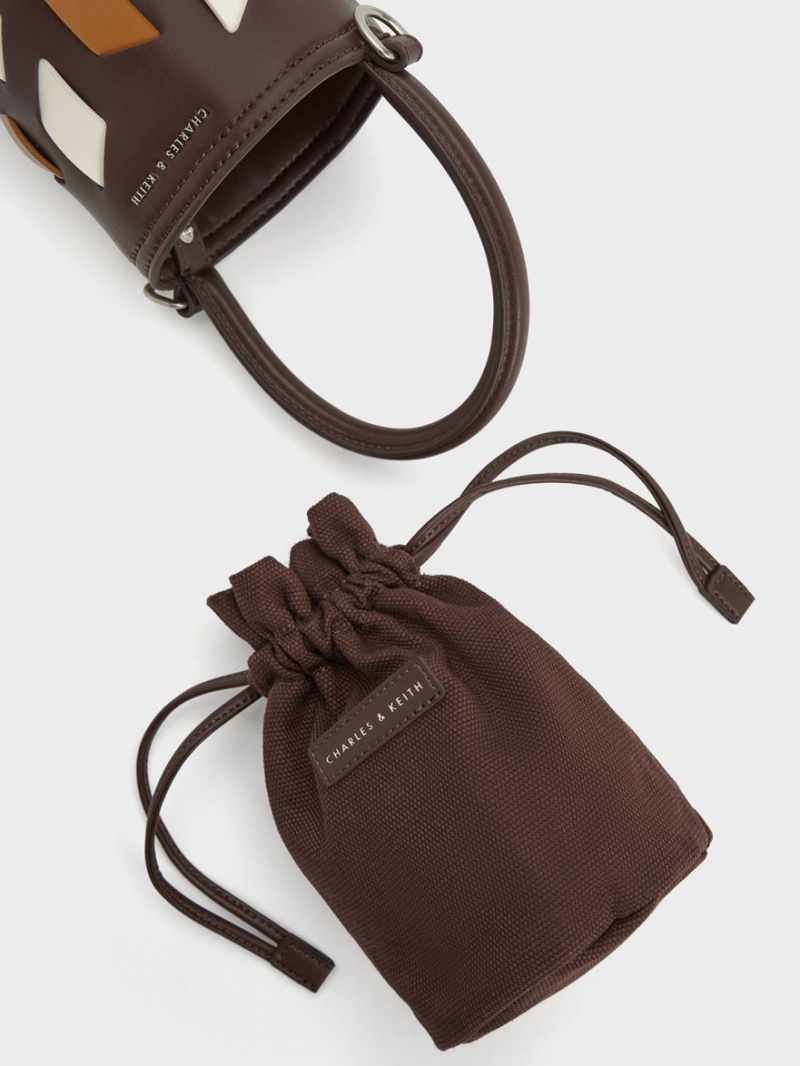 Geanta Galeata Charles & Keith Panza Panelled Maro Inchis | 716UJQNCV