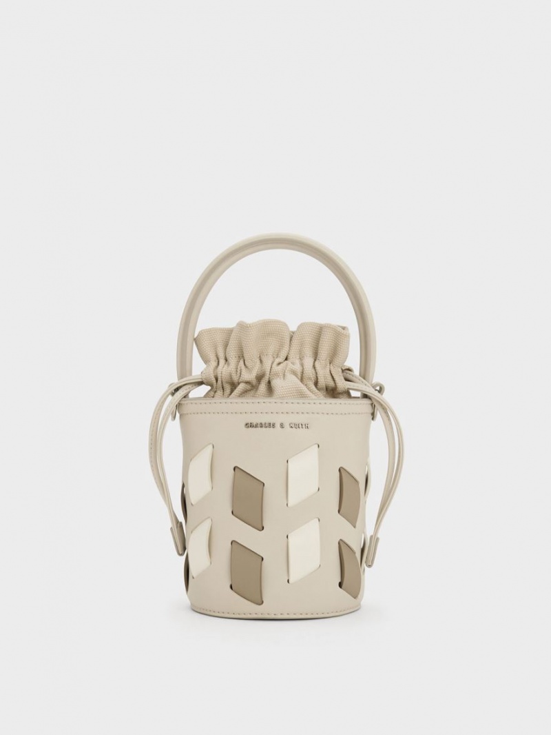 Geanta Galeata Charles & Keith Panza Panelled Bej | 069VBMYGS