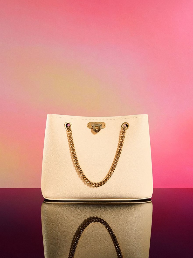 Geanta Tote Charles & Keith Alcott Bej | 094QTXEUM
