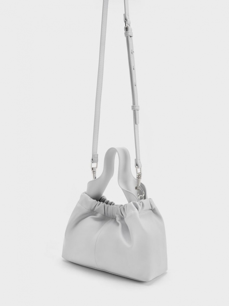 Geanta Tote Charles & Keith Ally Ruched Slouchy Gri Deschis | 582ITDOZY