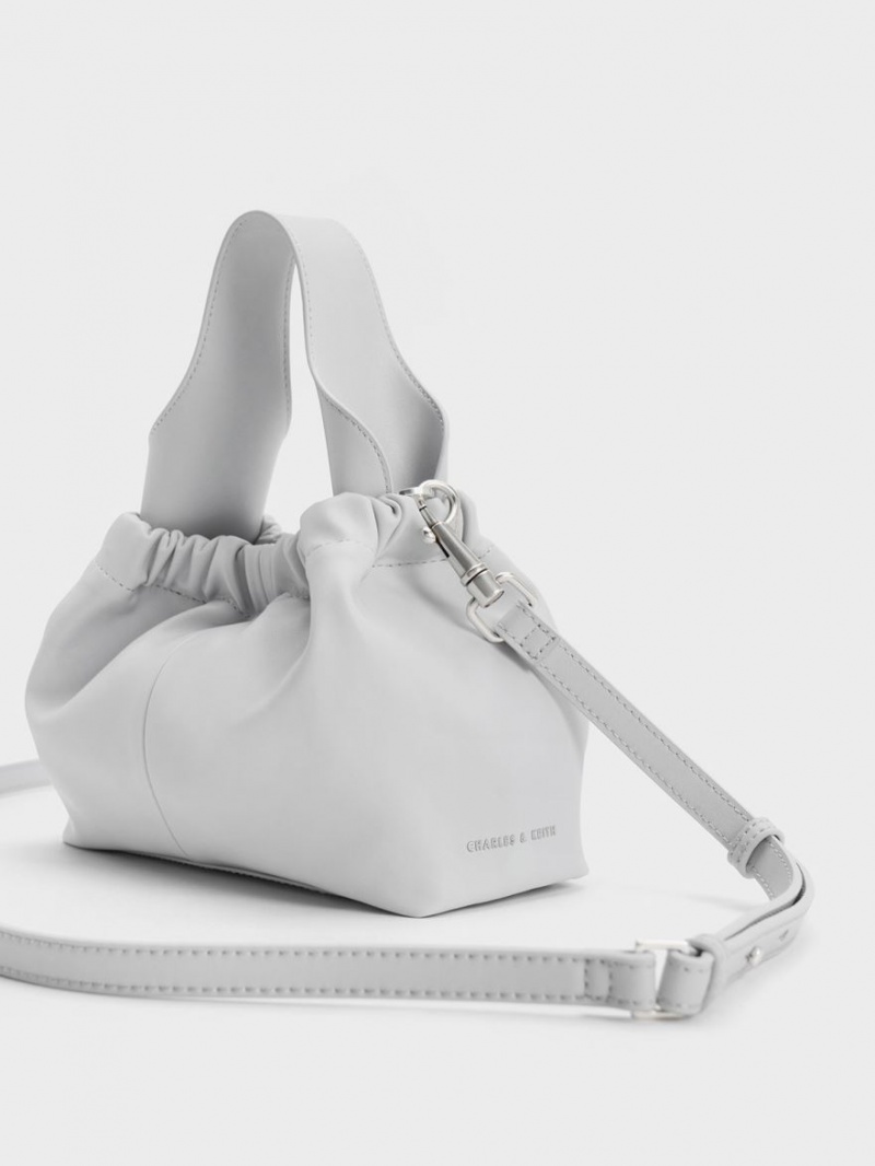 Geanta Tote Charles & Keith Ally Ruched Slouchy Gri Deschis | 582ITDOZY