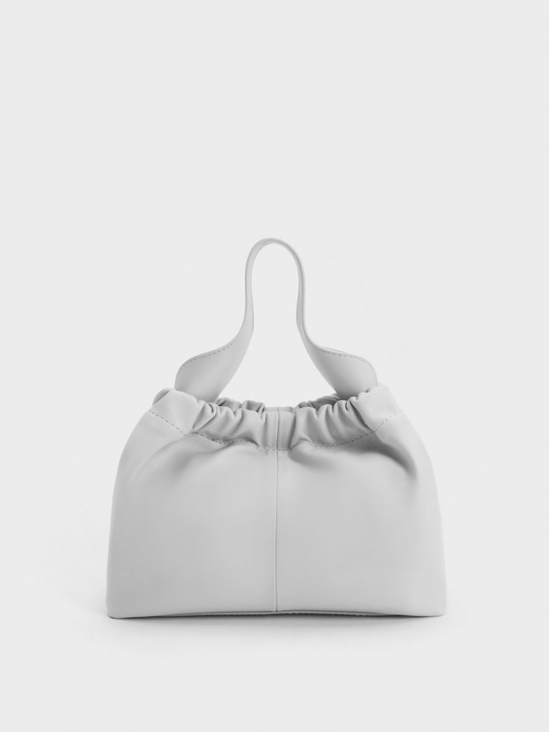 Geanta Tote Charles & Keith Ally Ruched Slouchy Gri Deschis | 582ITDOZY