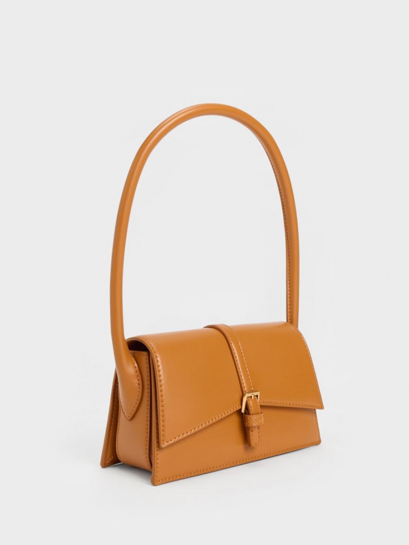 Geanta Tote Charles & Keith Annelise Belted Trapeze Portocalii | 578BSDKMI