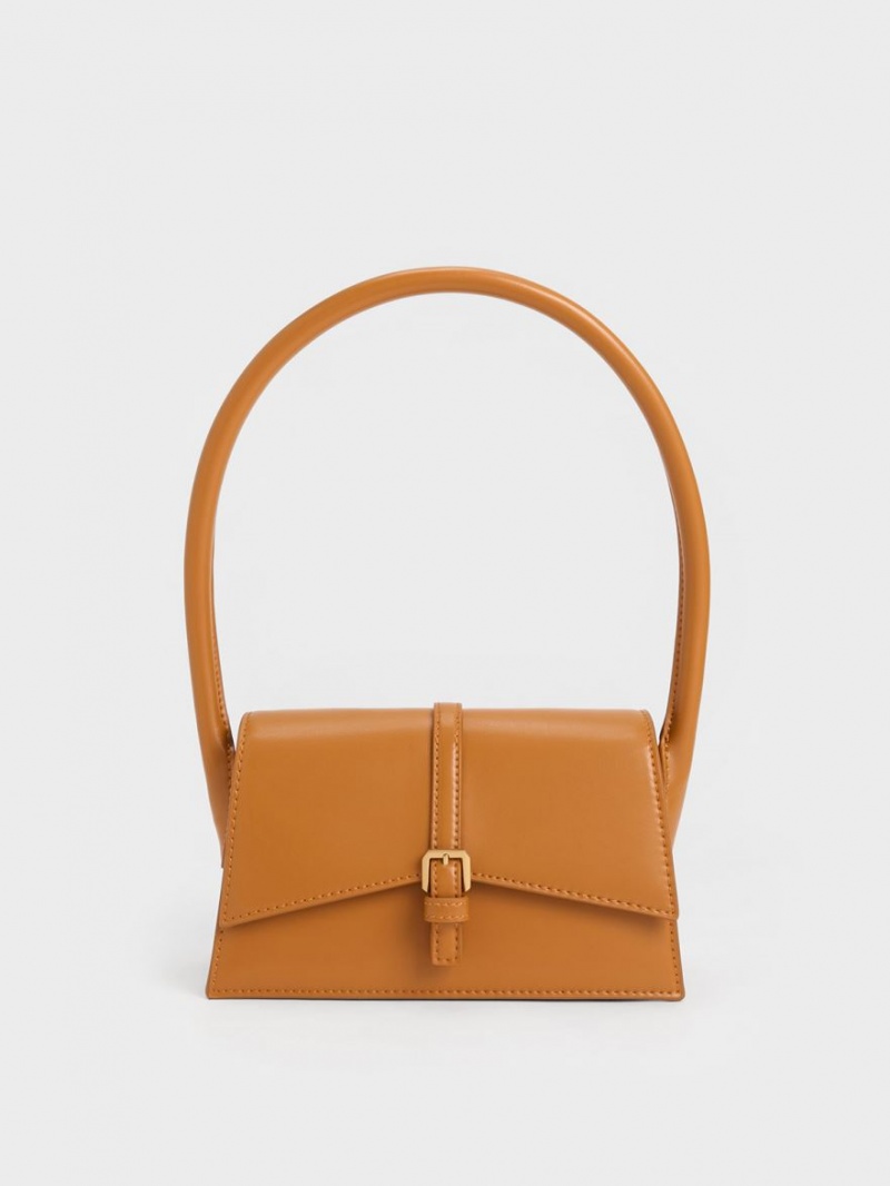 Geanta Tote Charles & Keith Annelise Belted Trapeze Portocalii | 578BSDKMI