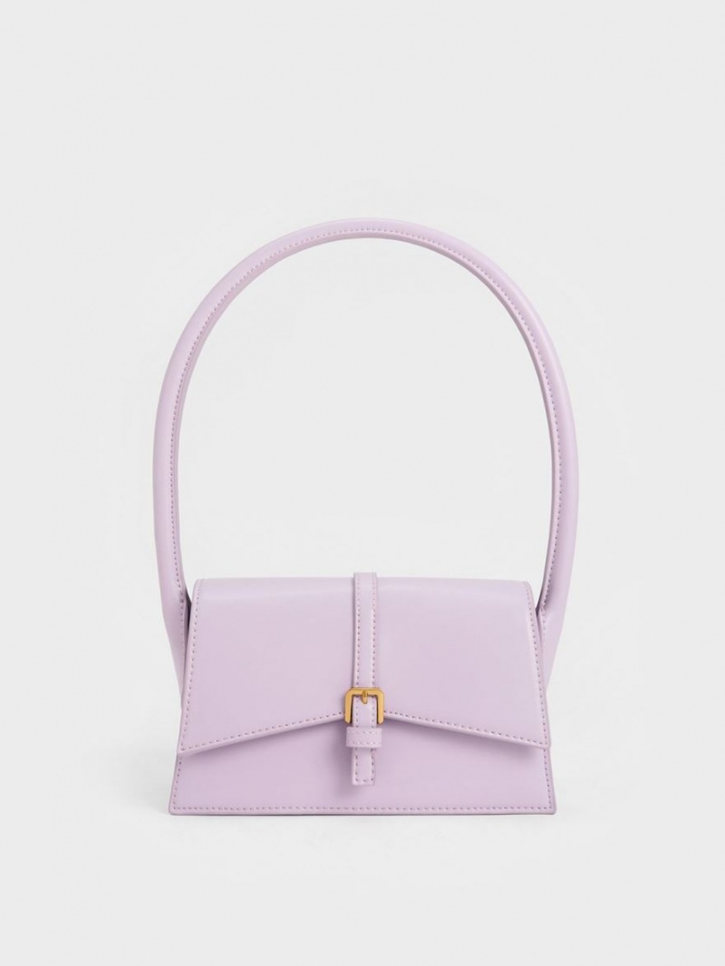 Geanta Tote Charles & Keith Annelise Belted Trapeze Violet | 832NHSFLY