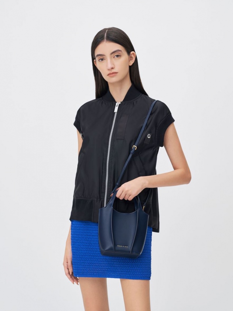 Geanta Tote Charles & Keith Arlys Bleumarin | 730JLUFOD