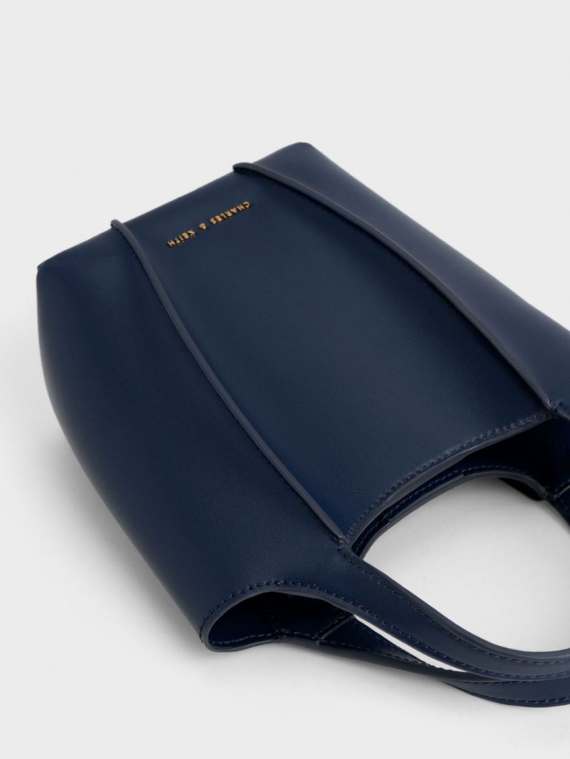 Geanta Tote Charles & Keith Arlys Bleumarin | 730JLUFOD