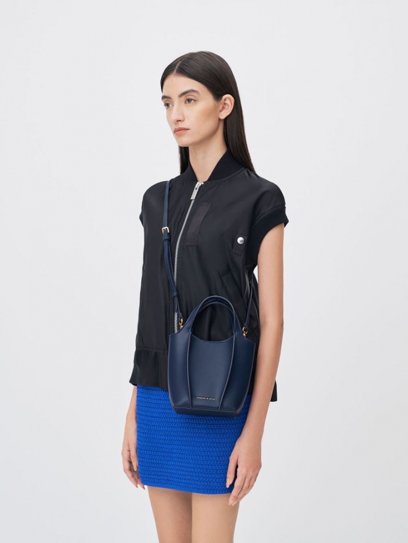 Geanta Tote Charles & Keith Arlys Bleumarin | 730JLUFOD