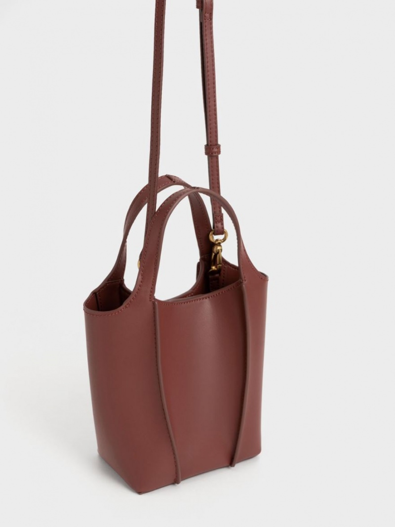 Geanta Tote Charles & Keith Arlys Ciocolata | 254IRWJUF