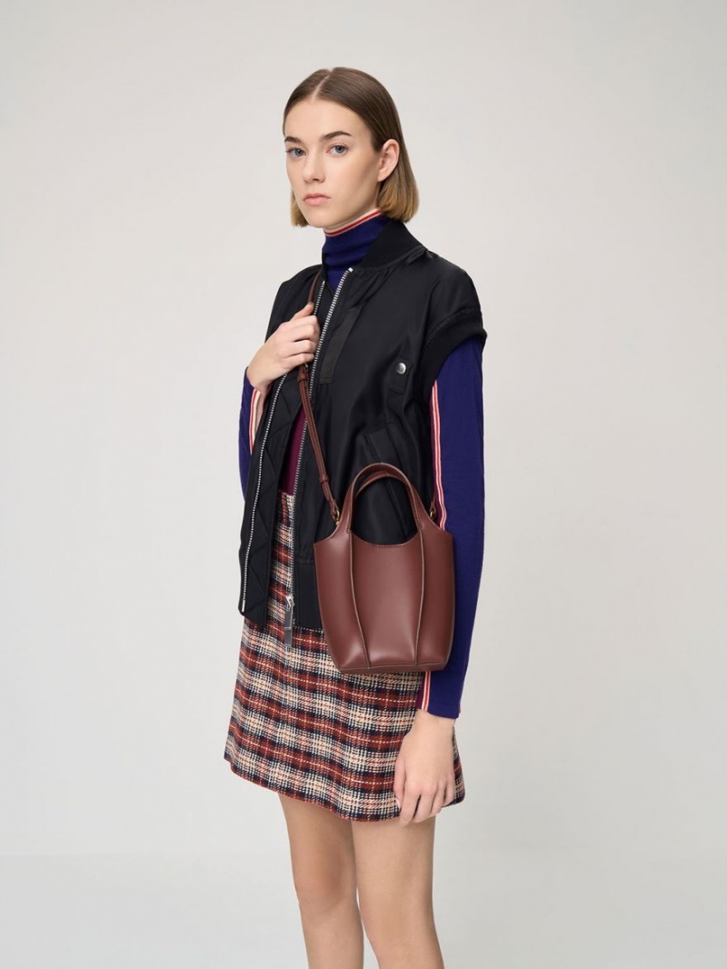 Geanta Tote Charles & Keith Arlys Ciocolata | 254IRWJUF