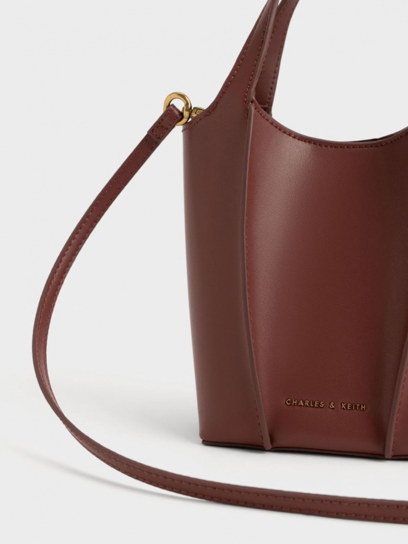 Geanta Tote Charles & Keith Arlys Ciocolata | 254IRWJUF