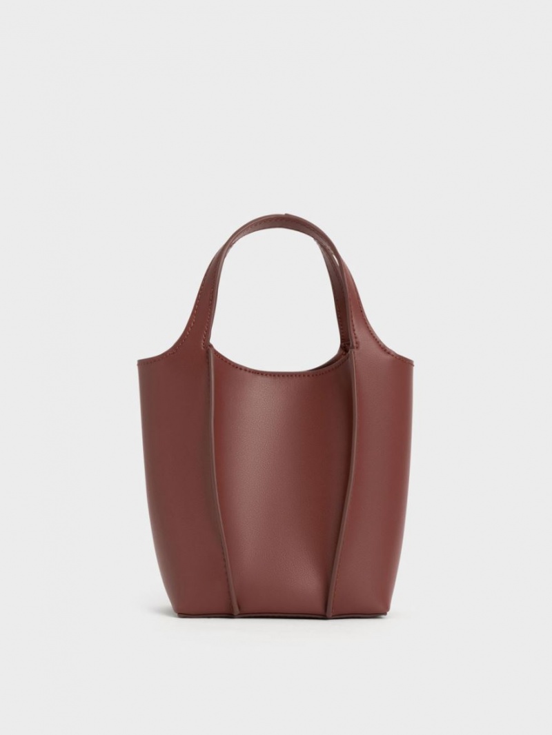 Geanta Tote Charles & Keith Arlys Ciocolata | 254IRWJUF