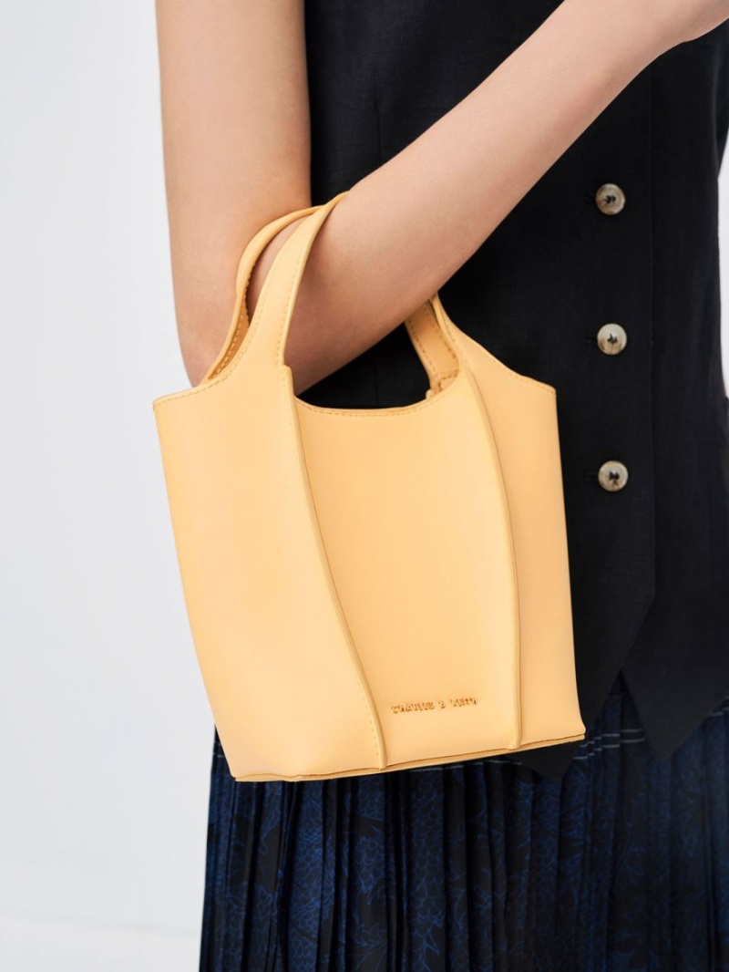 Geanta Tote Charles & Keith Arlys Galbeni | 790LKDSZY