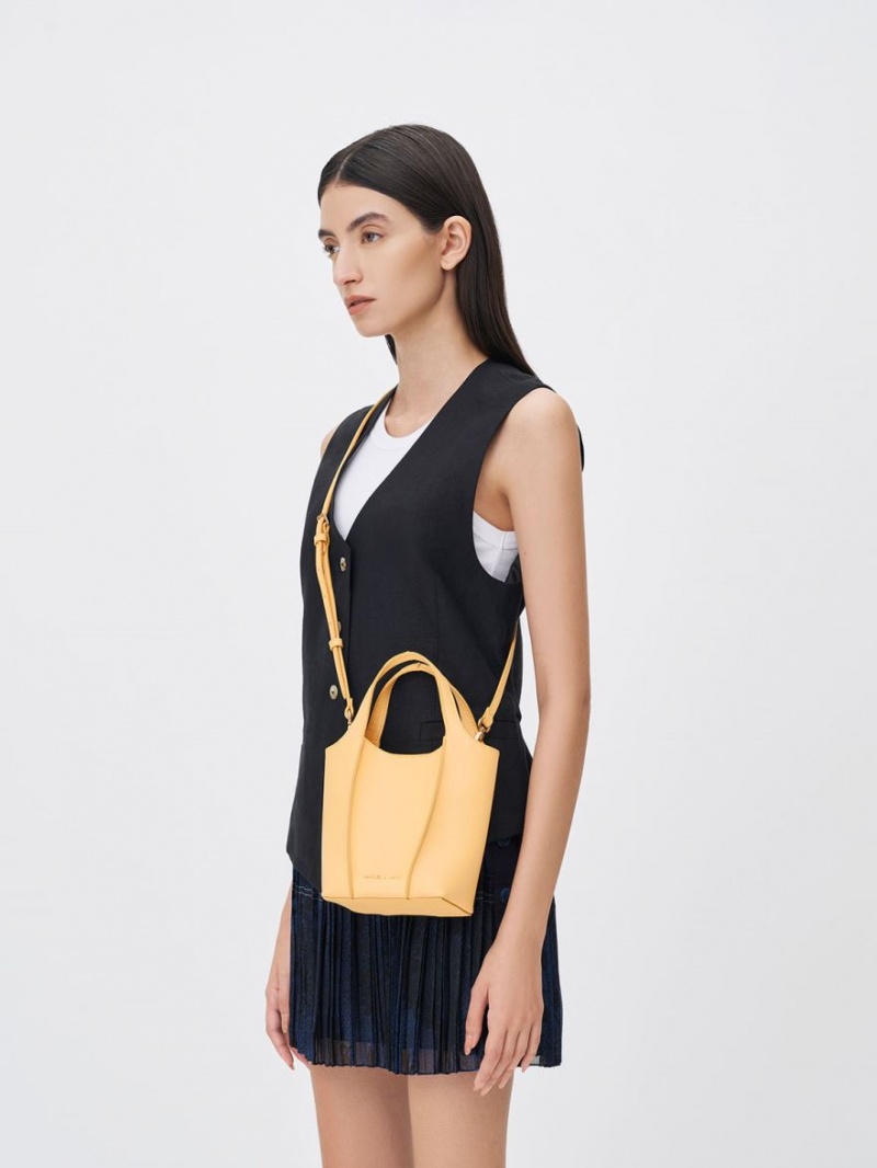 Geanta Tote Charles & Keith Arlys Galbeni | 790LKDSZY