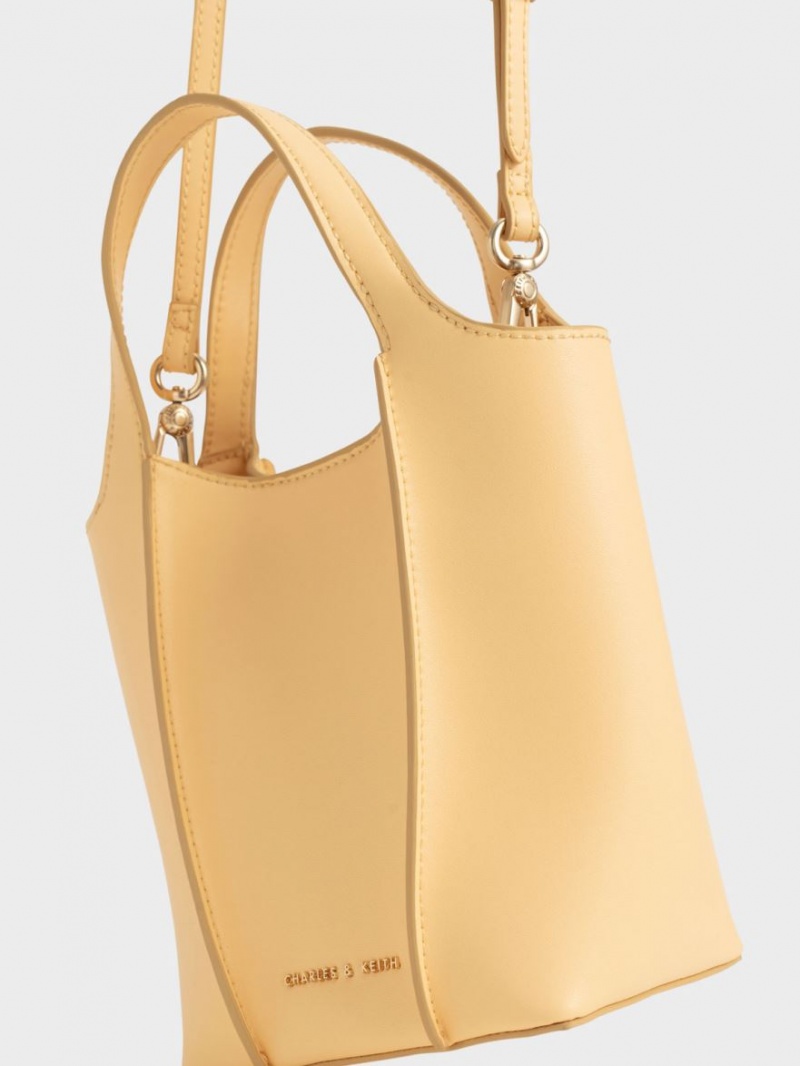 Geanta Tote Charles & Keith Arlys Galbeni | 790LKDSZY