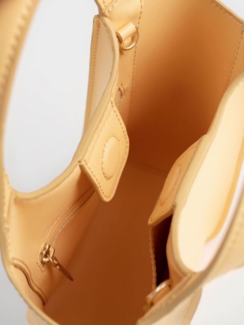 Geanta Tote Charles & Keith Arlys Galbeni | 790LKDSZY