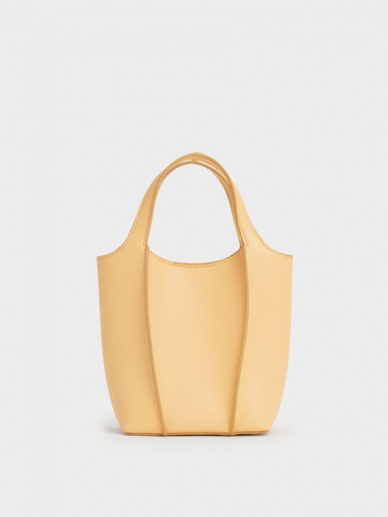 Geanta Tote Charles & Keith Arlys Galbeni | 790LKDSZY