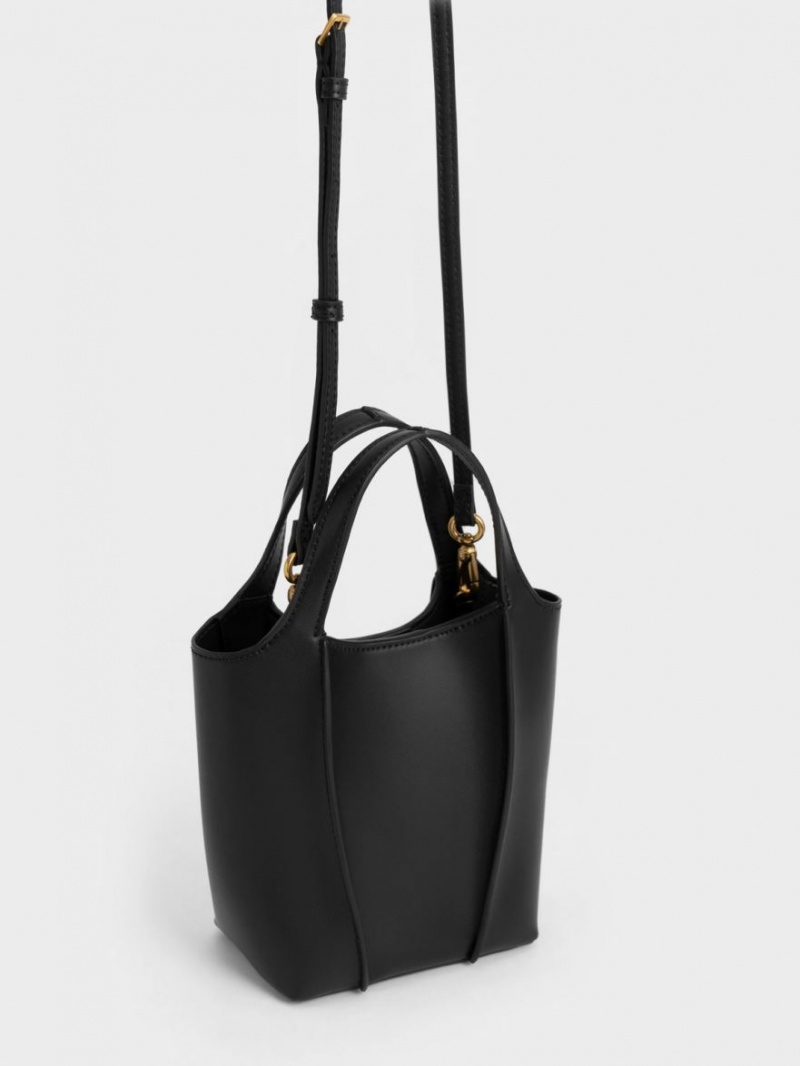 Geanta Tote Charles & Keith Arlys Negrii | 362AJDBHO