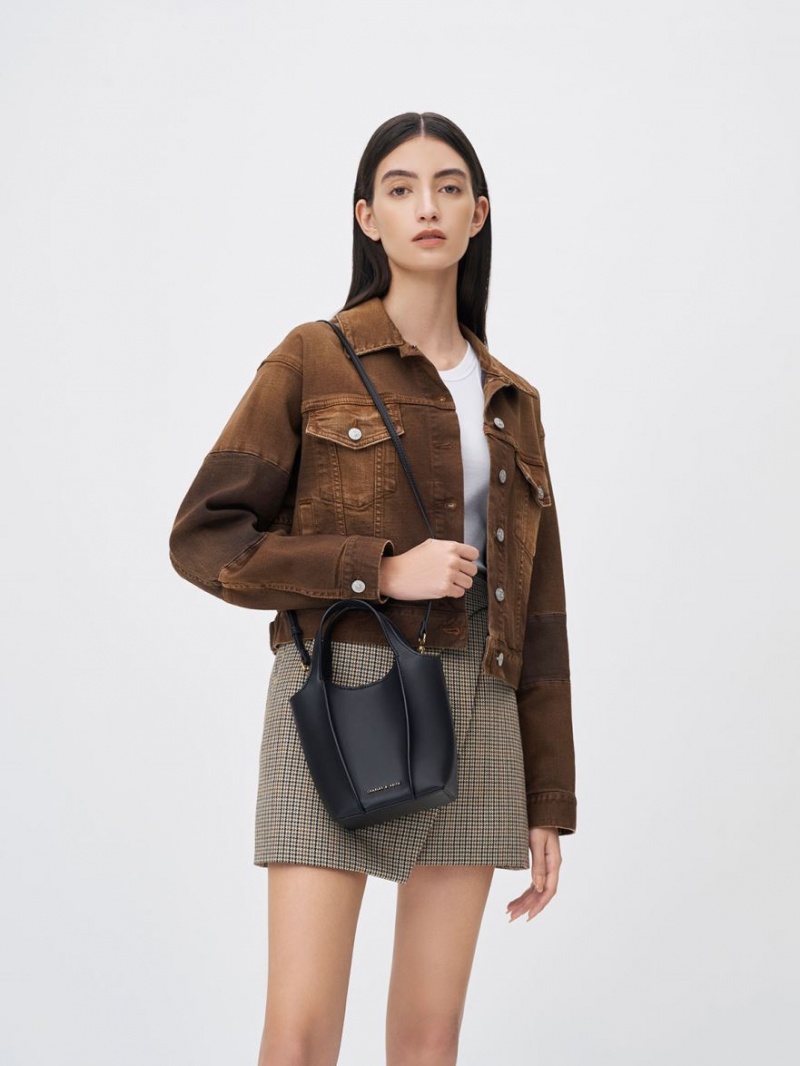 Geanta Tote Charles & Keith Arlys Negrii | 362AJDBHO