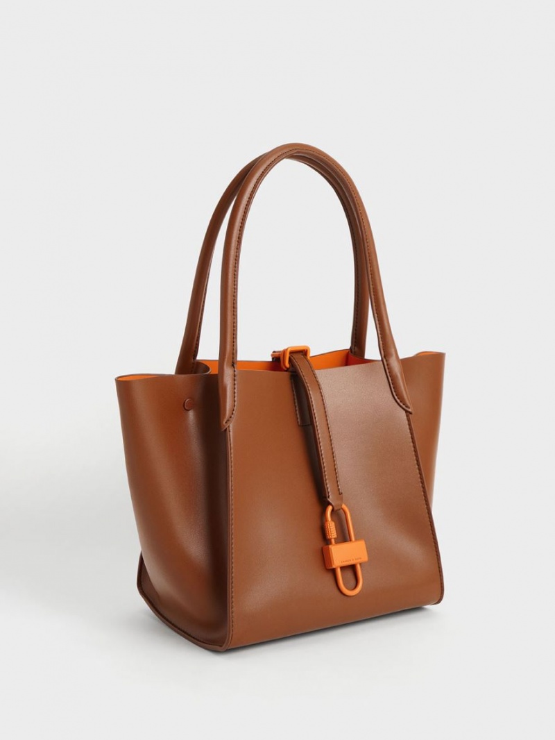 Geanta Tote Charles & Keith Balta Belted Maro | 815OUYWFK