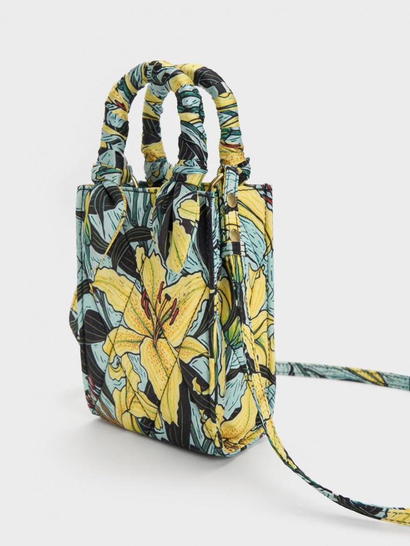 Geanta Tote Charles & Keith Botanical Print Fabric Colorati | 640BDQGFH