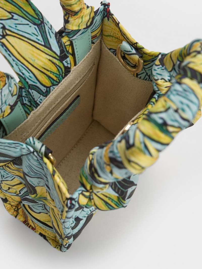 Geanta Tote Charles & Keith Botanical Print Fabric Colorati | 640BDQGFH