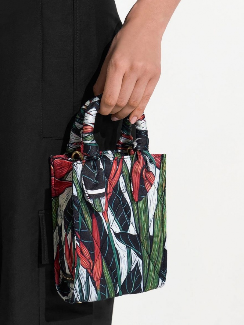 Geanta Tote Charles & Keith Botanical Print Fabric Colorati | 937DIGYVB