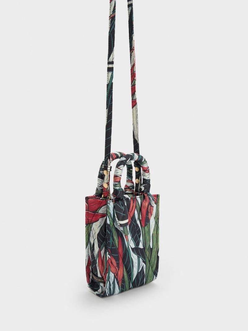 Geanta Tote Charles & Keith Botanical Print Fabric Colorati | 937DIGYVB
