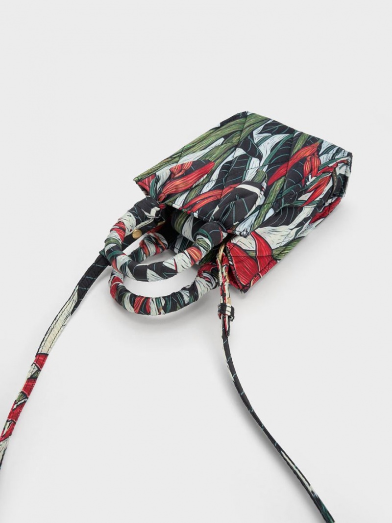 Geanta Tote Charles & Keith Botanical Print Fabric Colorati | 937DIGYVB