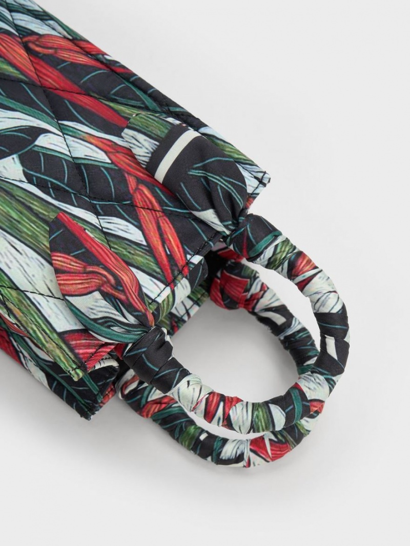 Geanta Tote Charles & Keith Botanical Print Fabric Colorati | 937DIGYVB