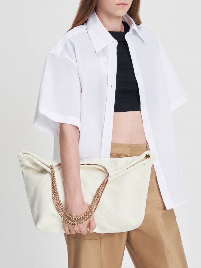 Geanta Tote Charles & Keith Braided Handle Albi | 810FHGEMV