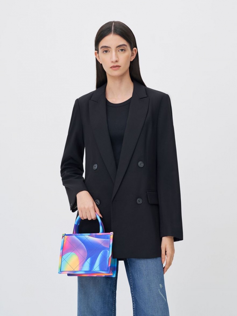 Geanta Tote Charles & Keith Celia Matlasat Double Handle Colorati | 904ANXYMJ