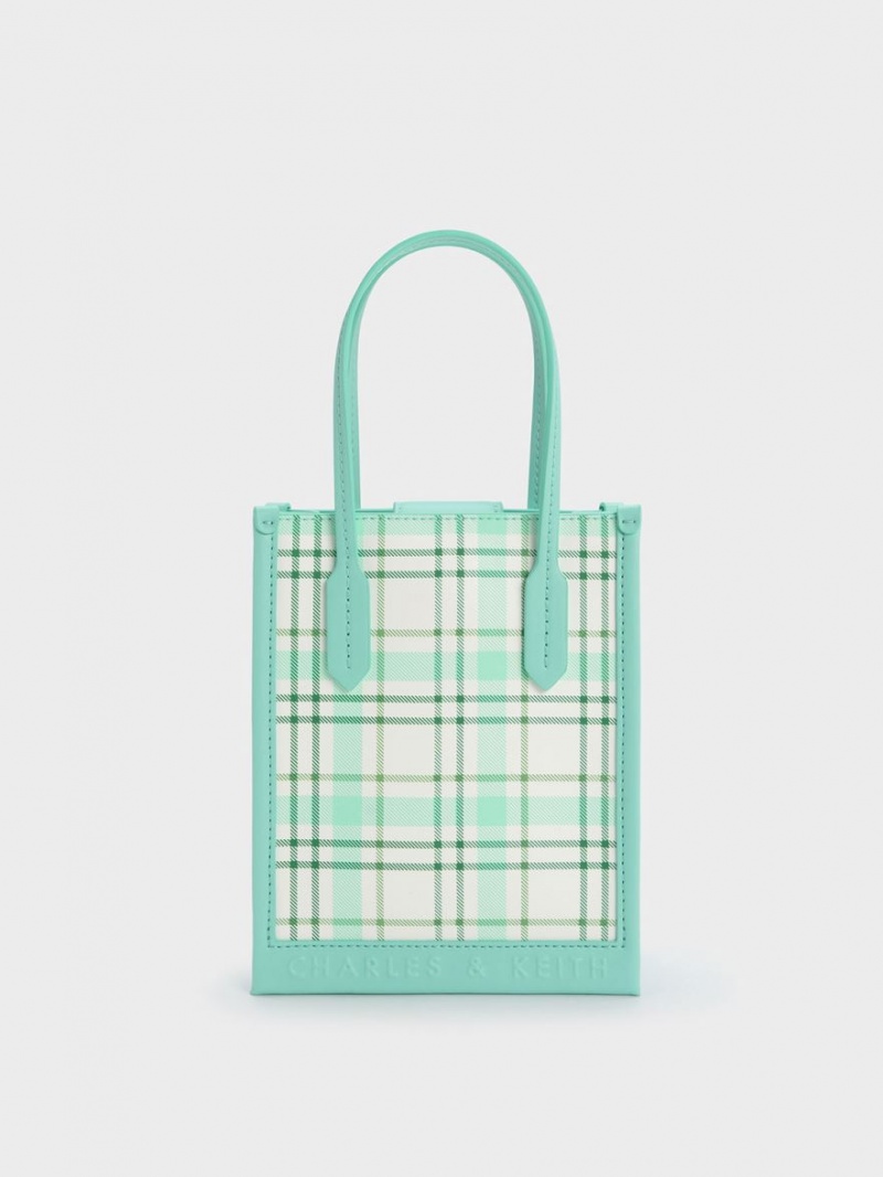 Geanta Tote Charles & Keith Checkered Geometric Colorati | 160KYUZAL