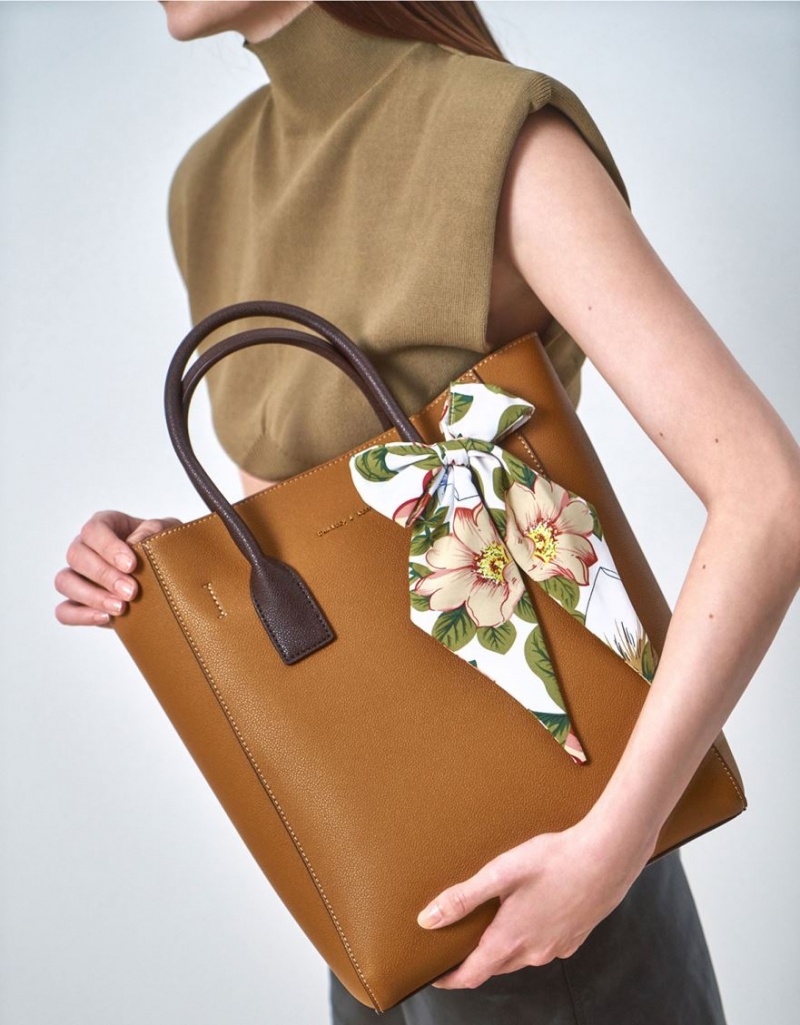 Geanta Tote Charles & Keith Chiffon Scarf Maro | 240UHOAQE