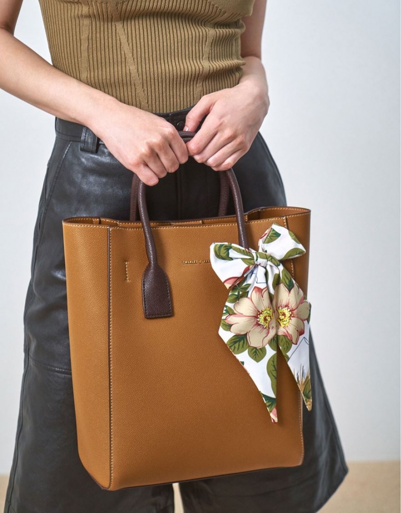 Geanta Tote Charles & Keith Chiffon Scarf Maro | 240UHOAQE