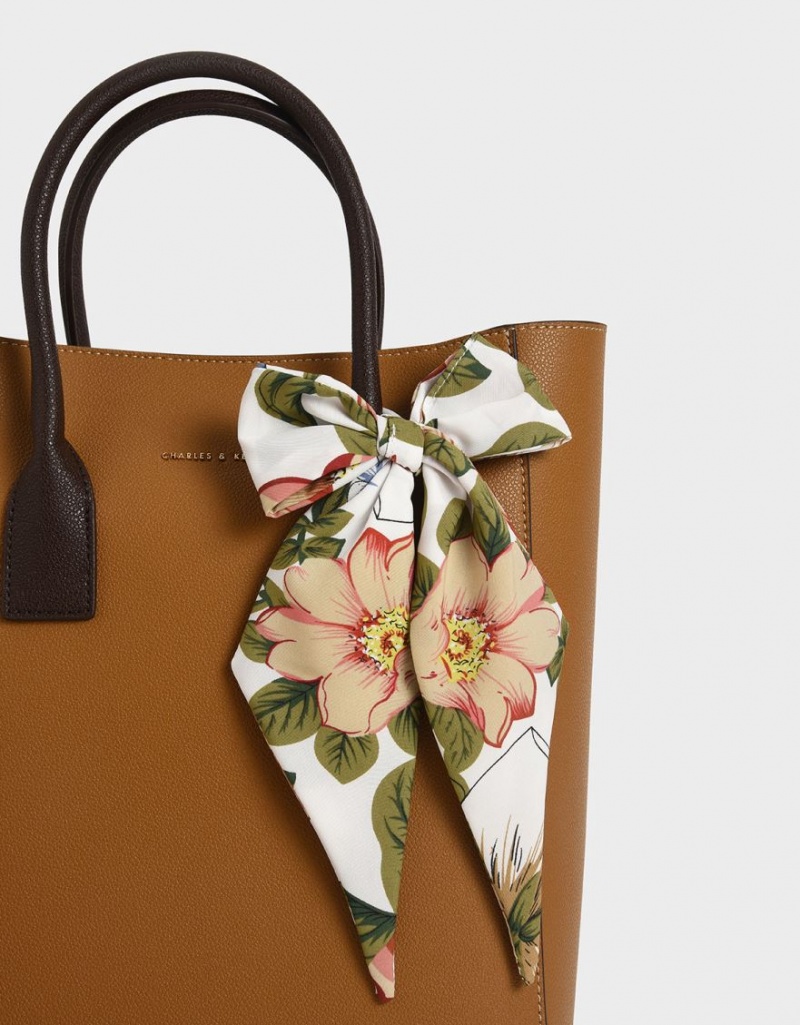 Geanta Tote Charles & Keith Chiffon Scarf Maro | 240UHOAQE