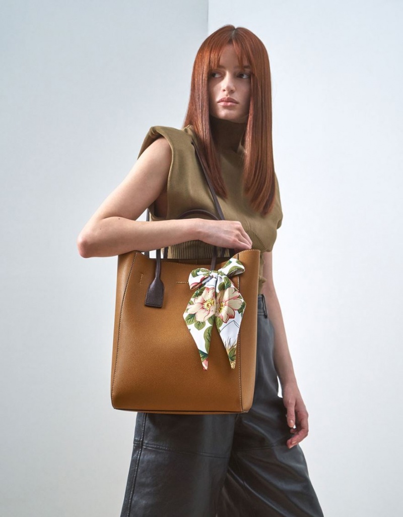 Geanta Tote Charles & Keith Chiffon Scarf Maro | 240UHOAQE