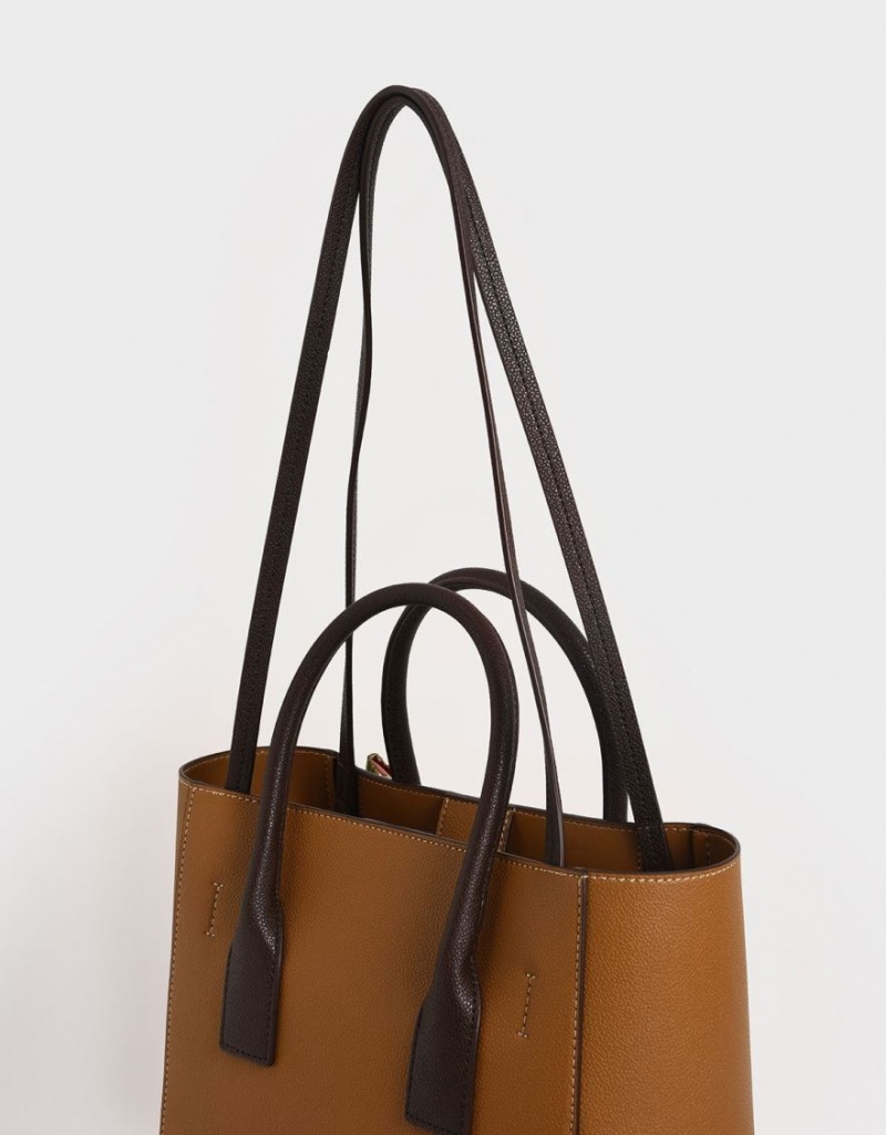 Geanta Tote Charles & Keith Chiffon Scarf Maro | 240UHOAQE
