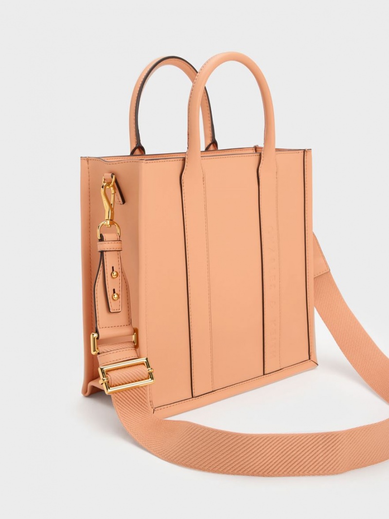 Geanta Tote Charles & Keith Clover Trapeze Portocalii | 091MGRQCL