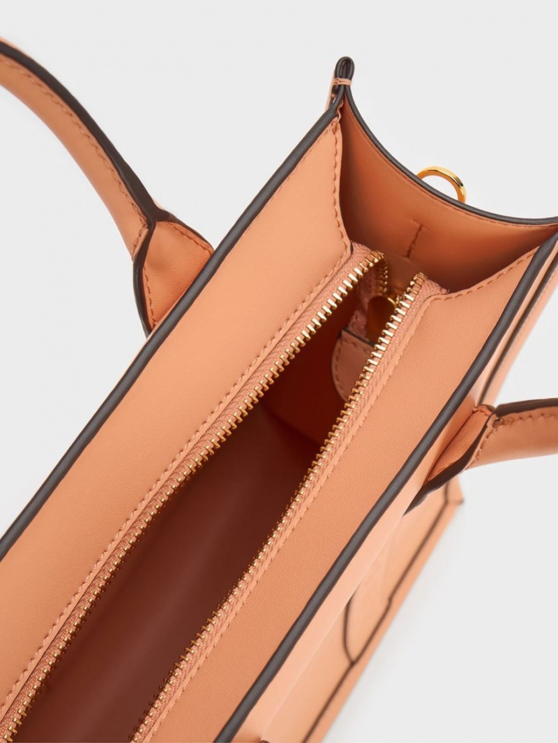 Geanta Tote Charles & Keith Clover Trapeze Portocalii | 091MGRQCL