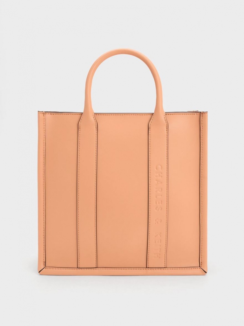 Geanta Tote Charles & Keith Clover Trapeze Portocalii | 091MGRQCL