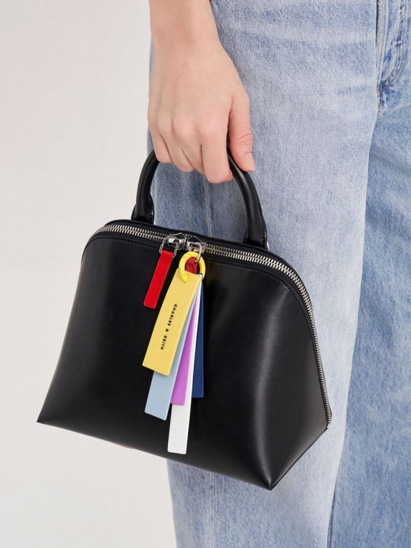 Geanta Tote Charles & Keith Cockade Bowling Negrii | 980WPMXVS