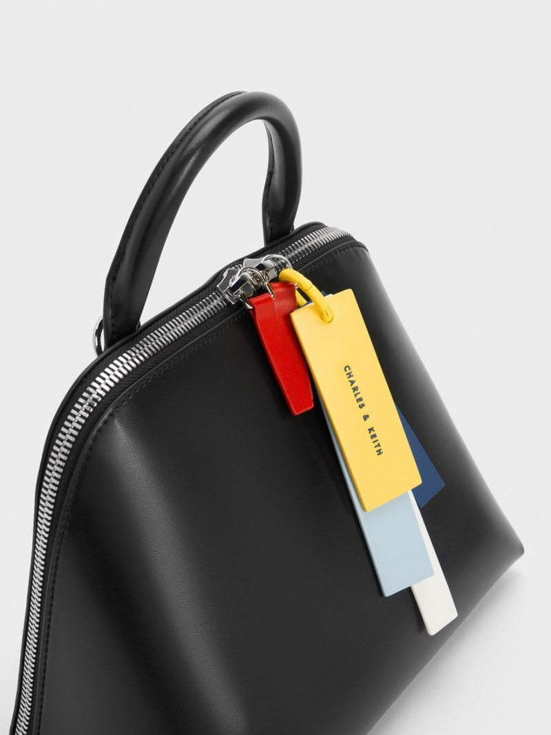 Geanta Tote Charles & Keith Cockade Bowling Negrii | 980WPMXVS